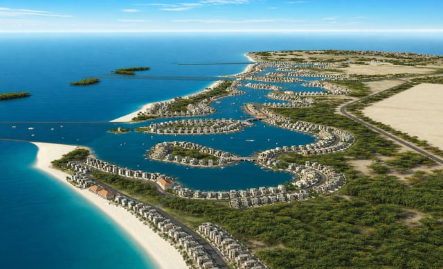 Aerial view of Failaka Island in Kuwait