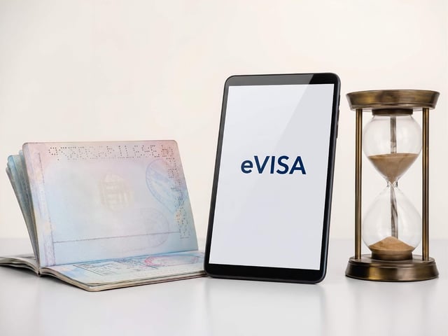 An Hourglass Indicating Evisa Validity