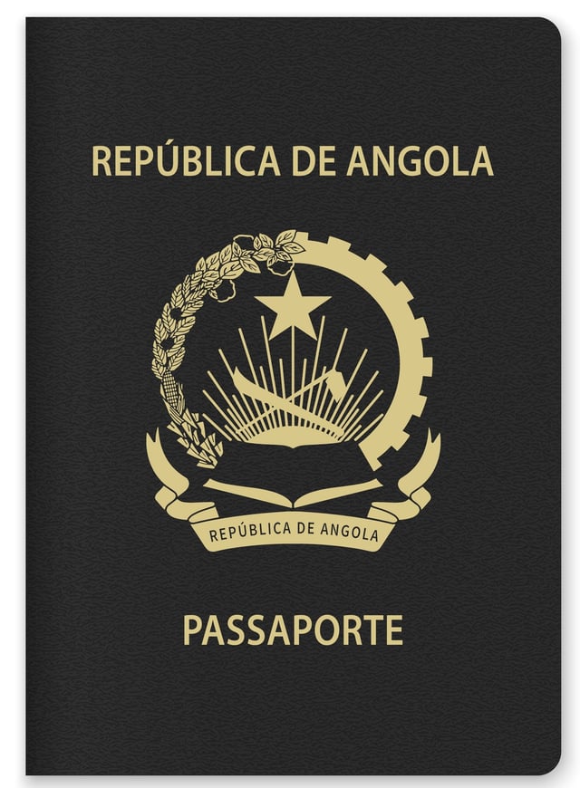 Angola Passport Cover Featuring Gold Text And Emblem