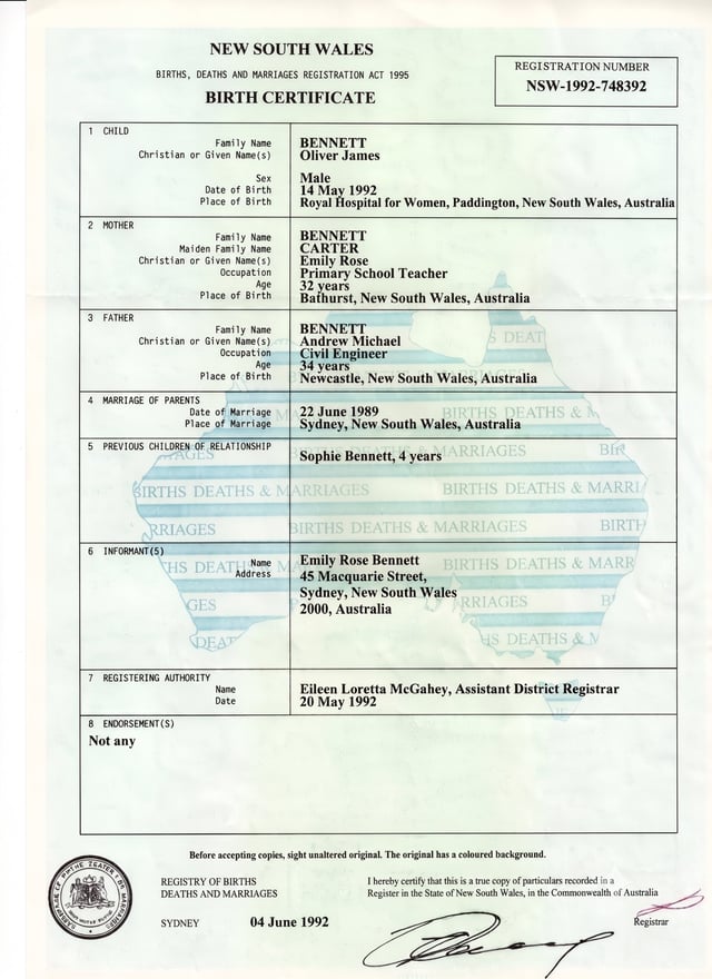 Birth Certificate