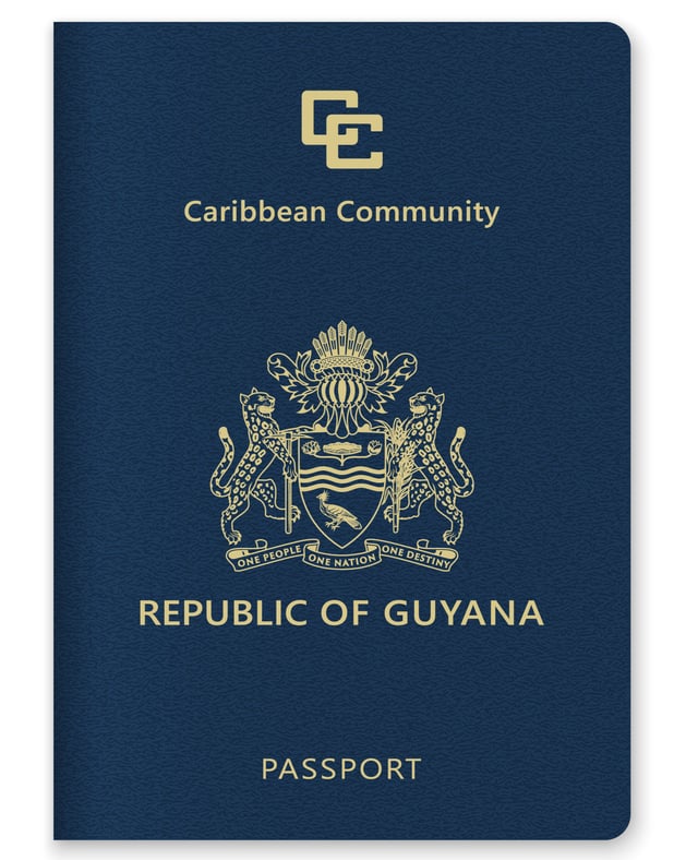 Close Up Of A Guyana Passport Cover