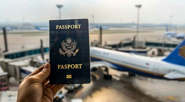 Female Hand Holding A Passport