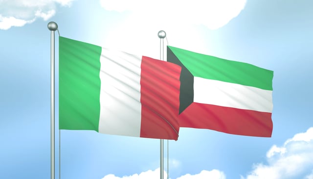 Flag Of Italy And Kuwait