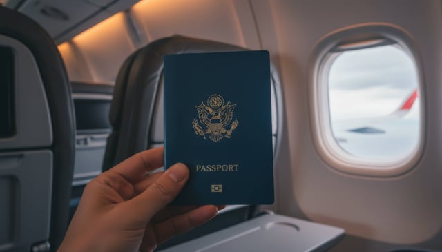 Hand Holding A Foreign Passport