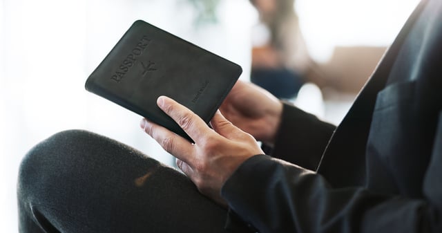 Hands Passport And Travel At Airport