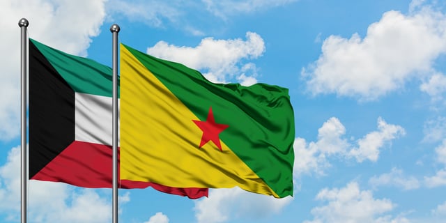 Kowait And French Guiana Flag