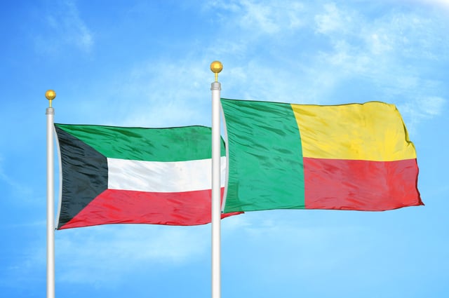 Kuwait And Benin Two Flags