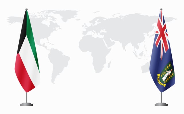 Kuwait and British Virgin Islands Flags