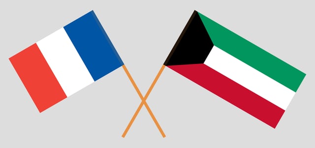 Kuwait And France Kuwaiti And French Flags Official Colors Correct