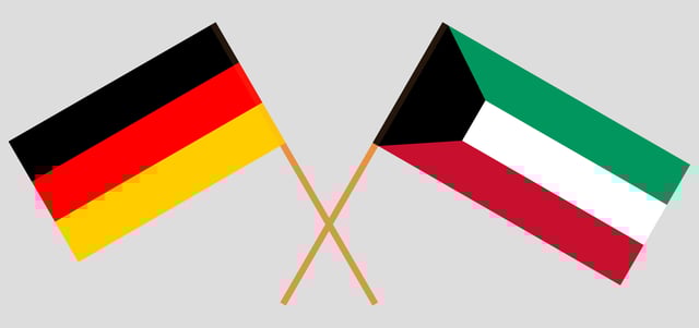 Kuwait And Germany Kuwaiti And German Flags Official Colors Correct Proportion Vector