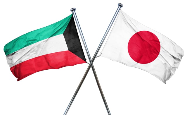 Kuwait And Japan Flag