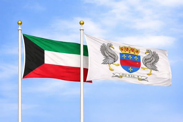 Kuwait And Saint Barthelemy National Flags