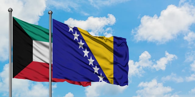 Kuwait Bosnia Herzegovina Flags Evisa