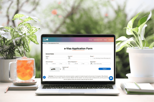 Kuwait Evisa Application Form On Laptop