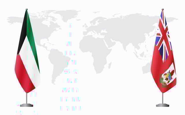 Kuwait Flag And Bermuda Flags