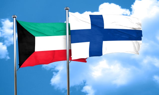 Kuwait Flag With Finland Flag