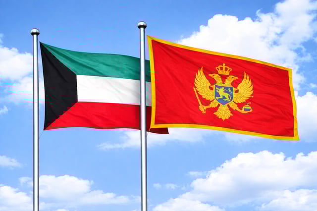 Kuwait Flag With Montenegro Flag