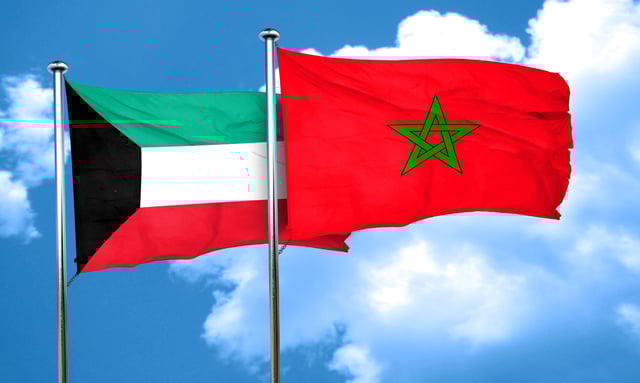 Kuwait Flag With Morocco Flag