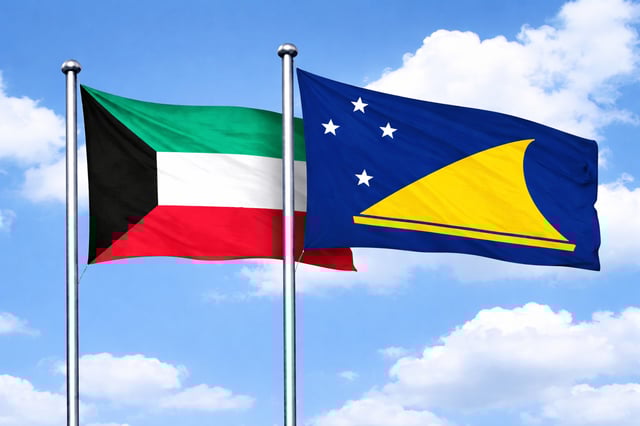 Kuwait Flag With Tokelau Flag
