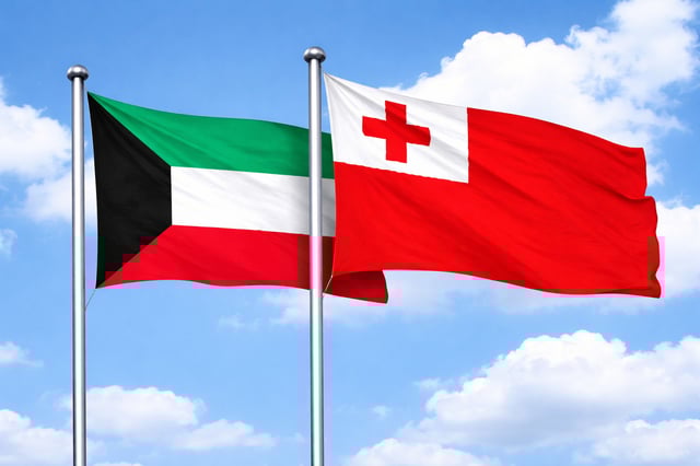 Kuwait Flag With Tonga Flag