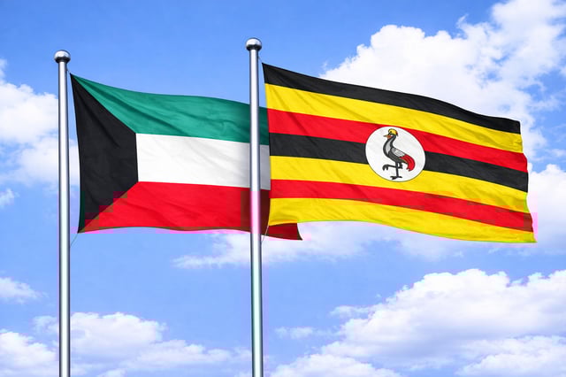 Kuwait Flag With Uganda Flag