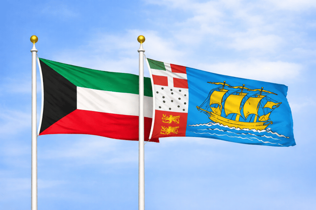 Kuwait Saint Pierre And Miquelon Country Flags