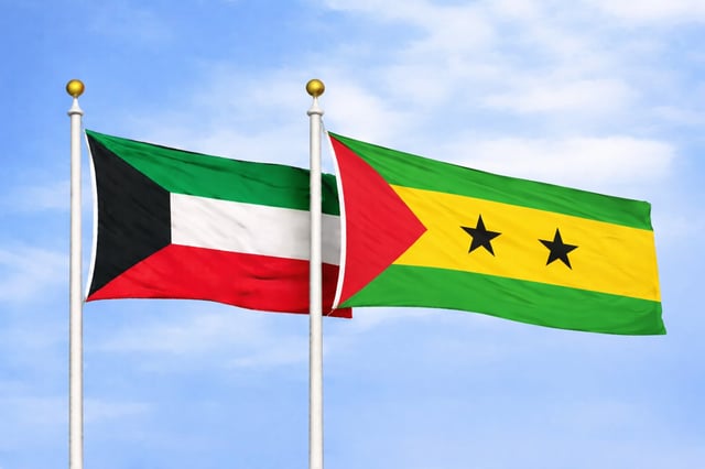 Kuwait Sao Tome Principe Flags Together