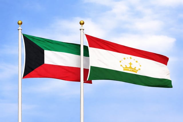 Kuwait Tajikistan Flags