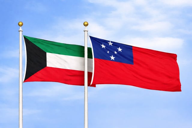 Kuwait With Samoa National Flags