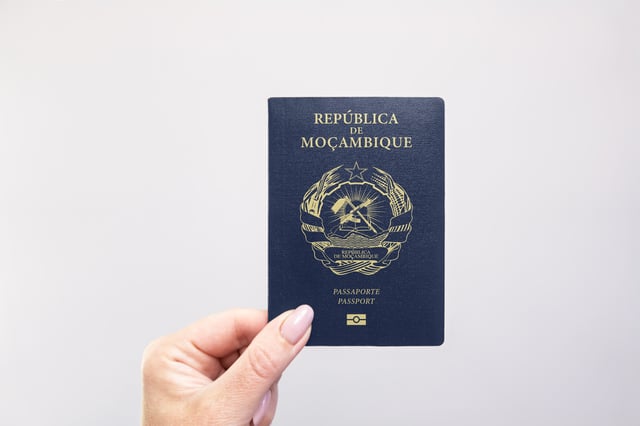 Mozambique Passport Held In Hand
