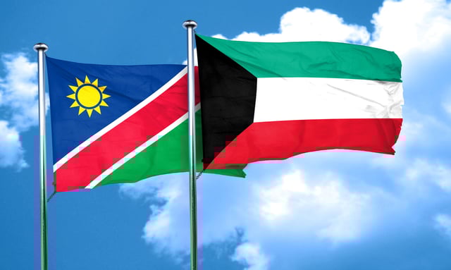 Namibia Flag With Kuwait Flag
