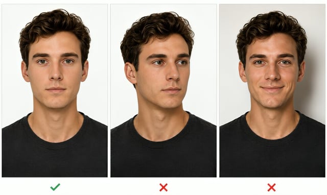 One Correct And Two Incorrect Passport Photos