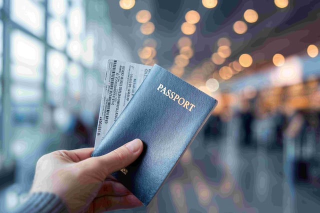 Passport And Boarding Pass In Airport