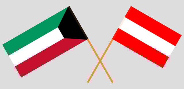 The Austrian And Kuwaiti Flags