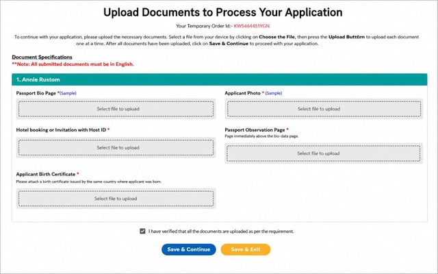 Upload Standard Documents