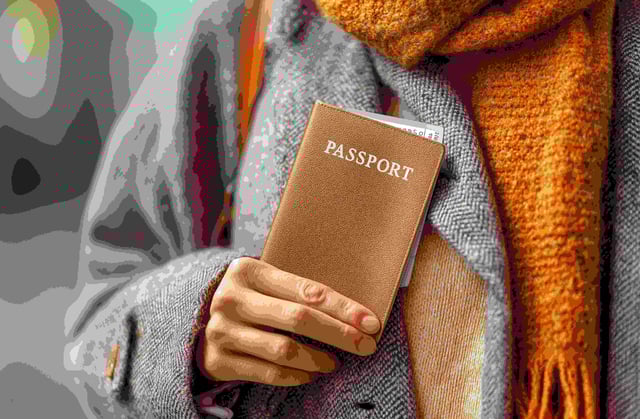 Woman Holding A Passport In Her Hands