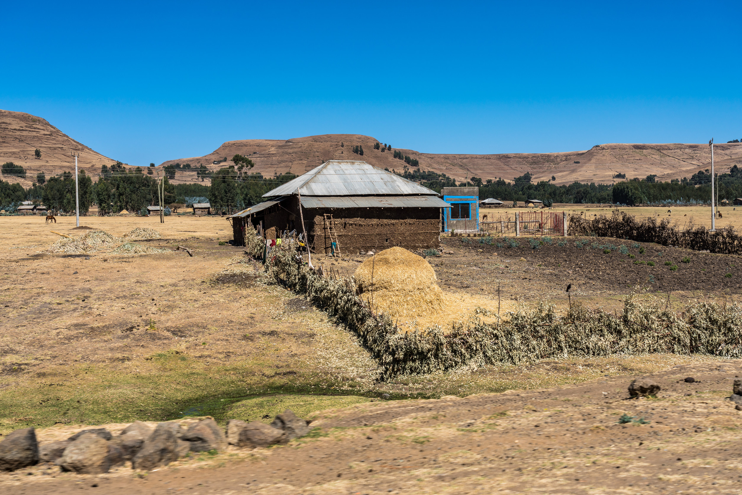 a little village in the simien mountains national park in northern ethiopia
