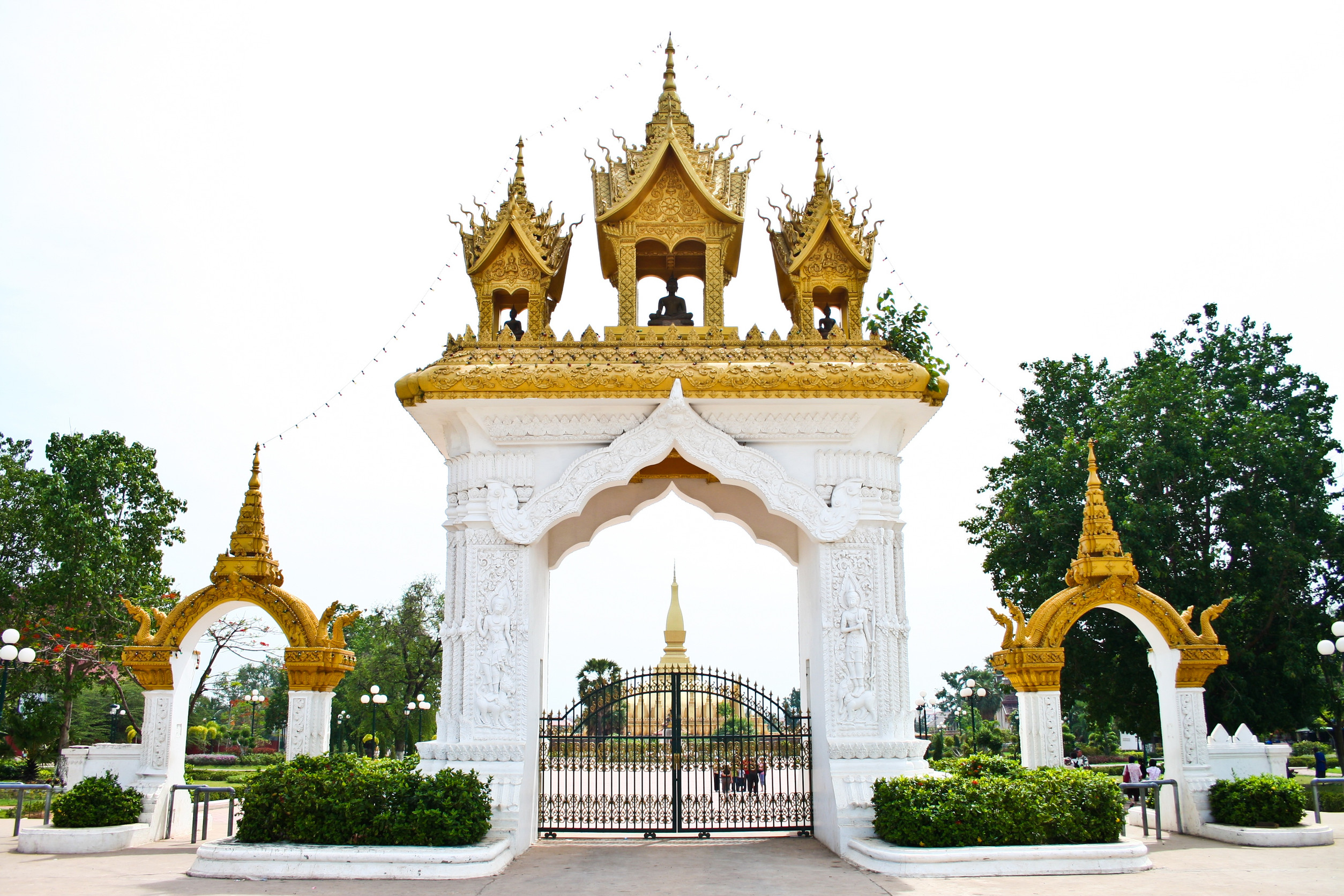 door to a temple in laos