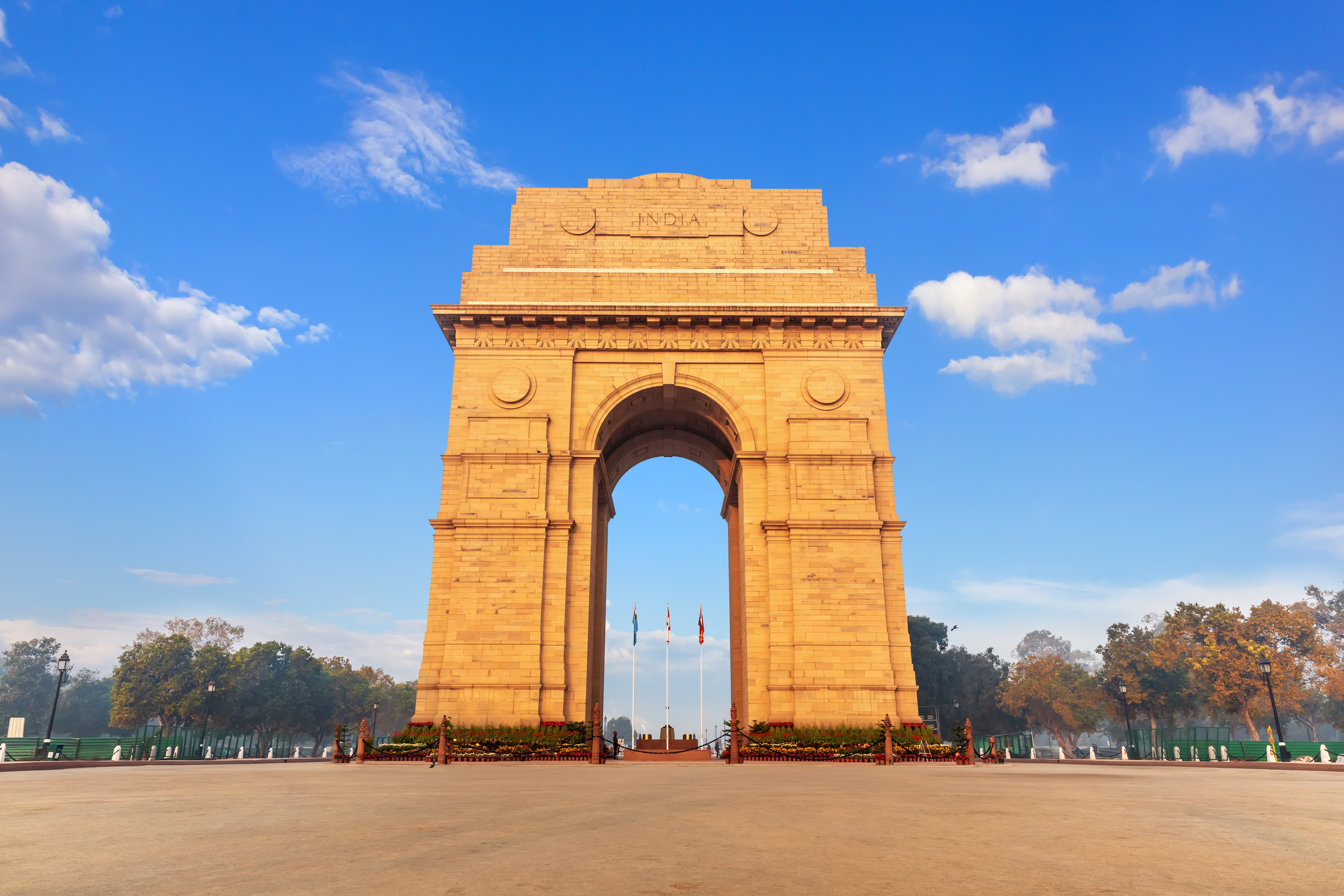 famous india gate landmark of delhi india