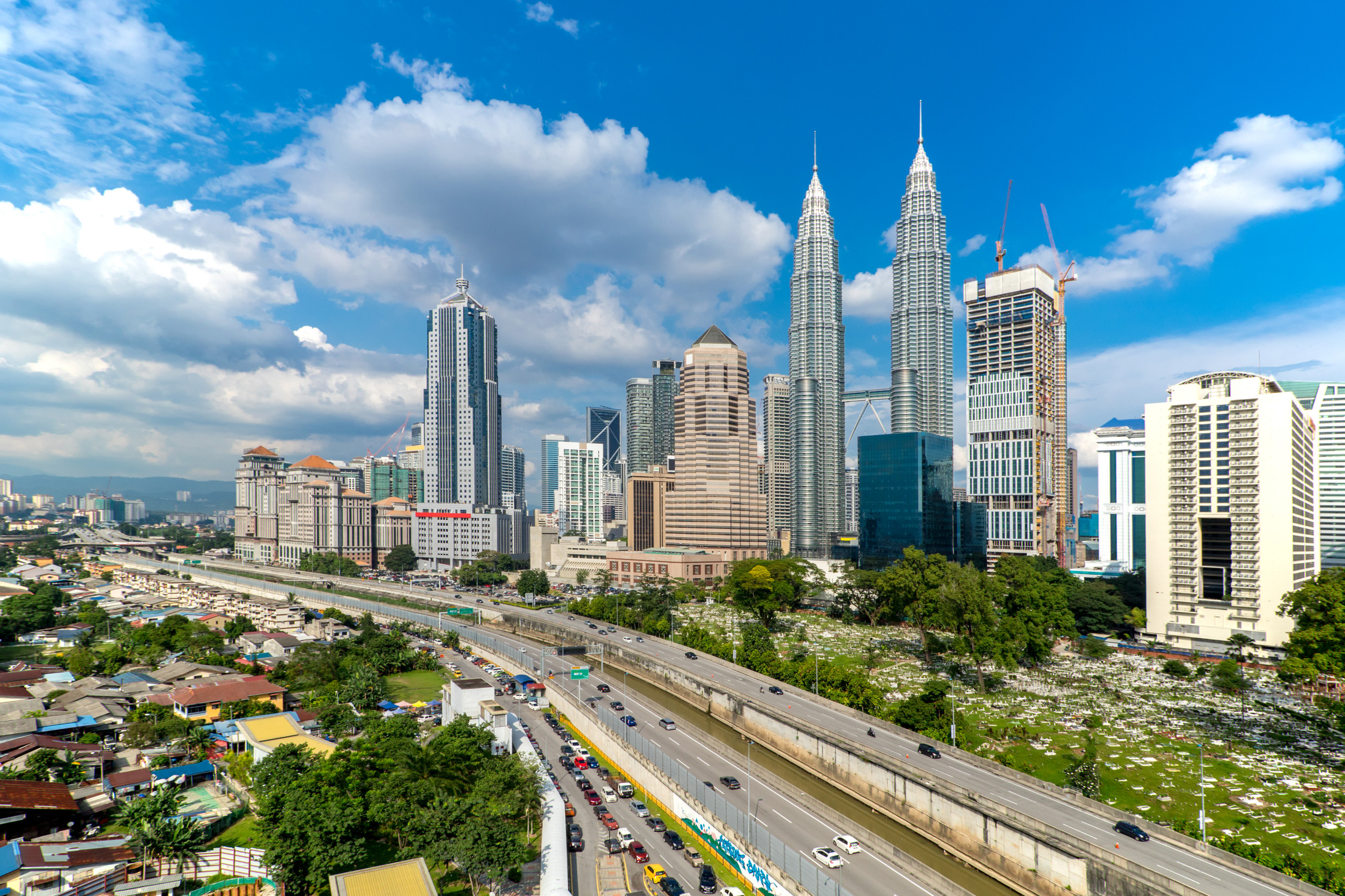 kuala lumpur tower skyline in malaysia