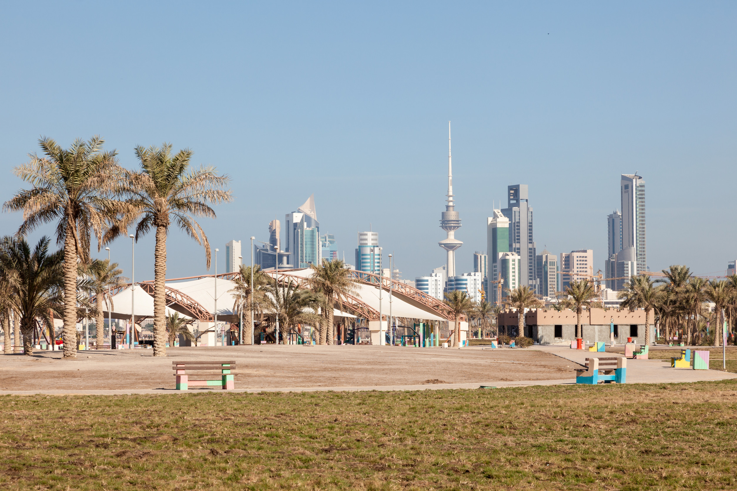 kuwait city in the skyline middle east
