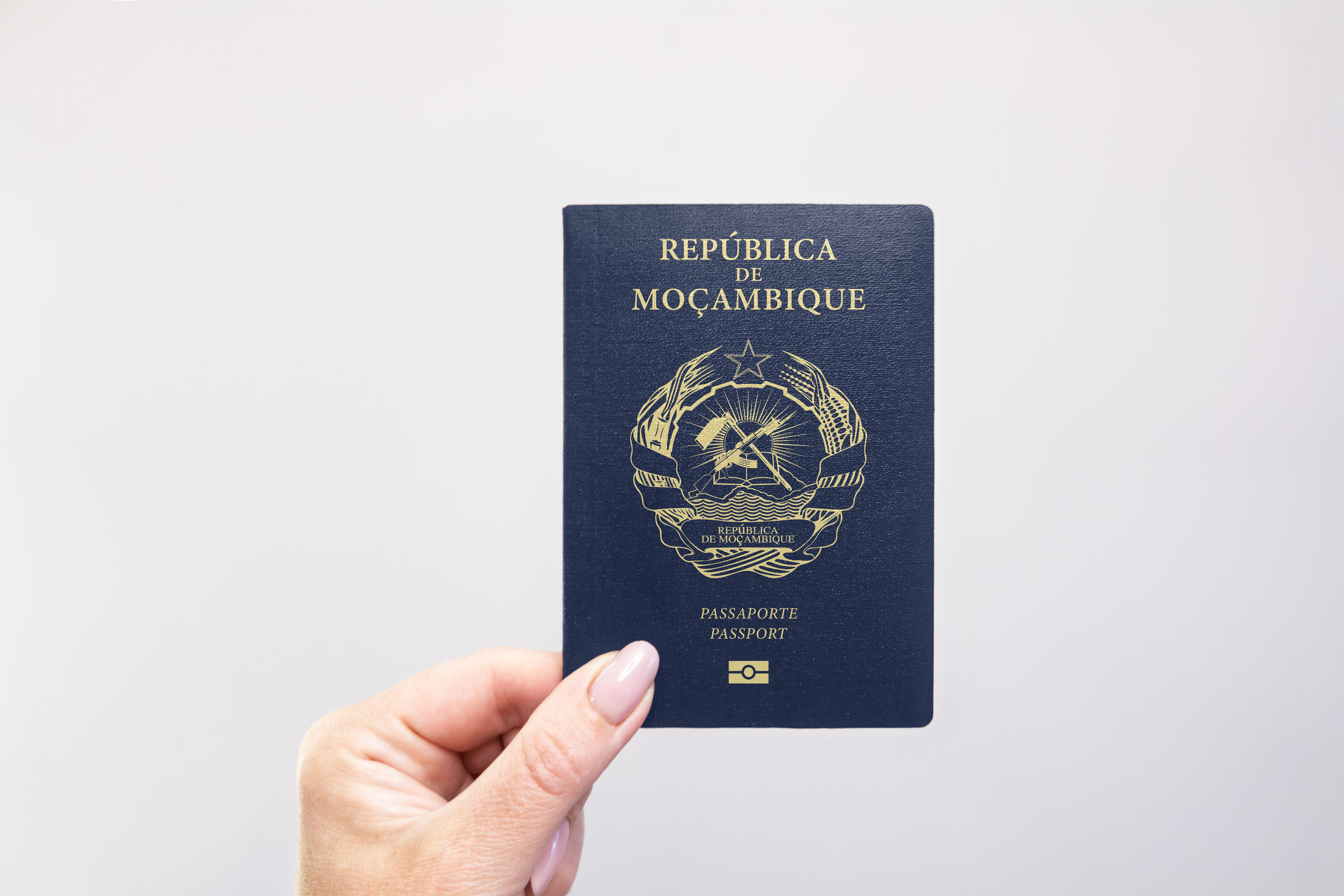Mozambique Passport Held In Hand