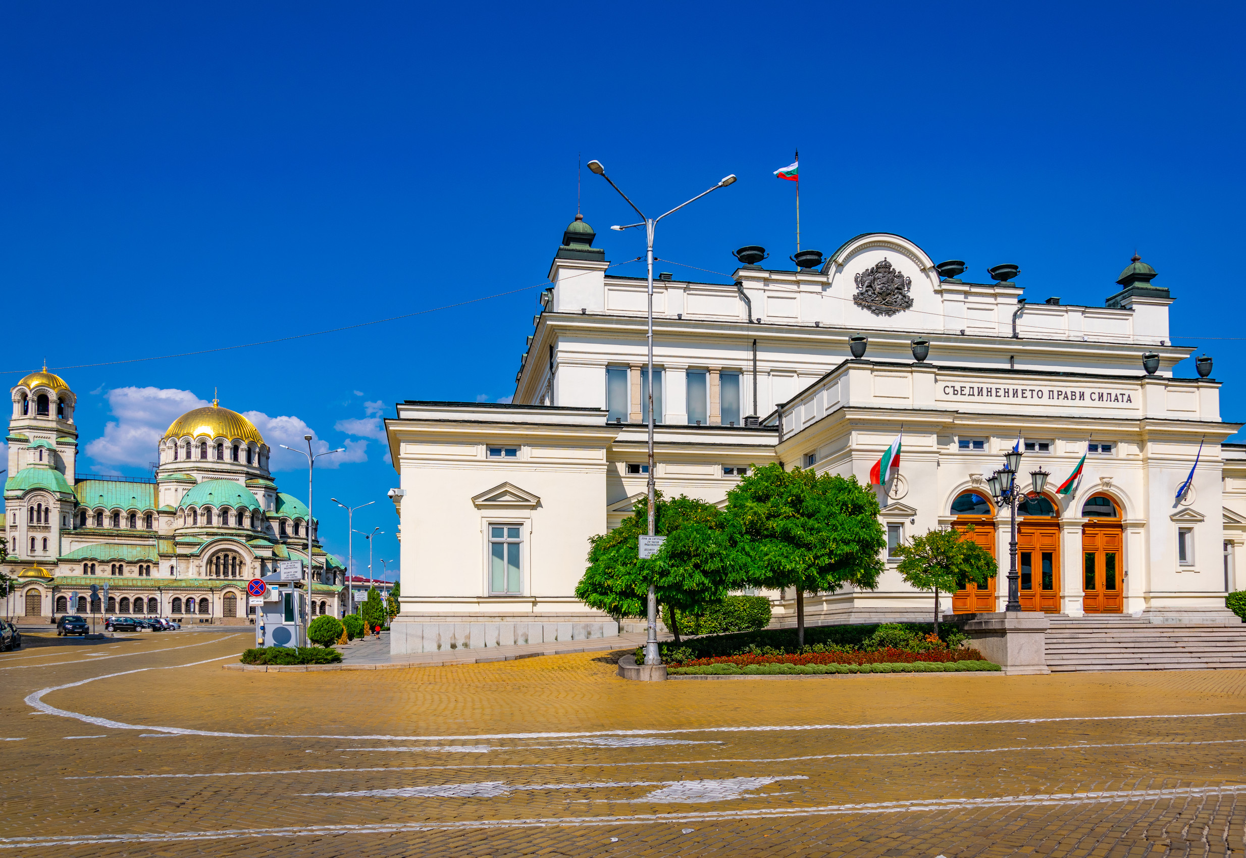 national assembly of the republic of bulgaria and aleksandar nevski cathedral in sofia