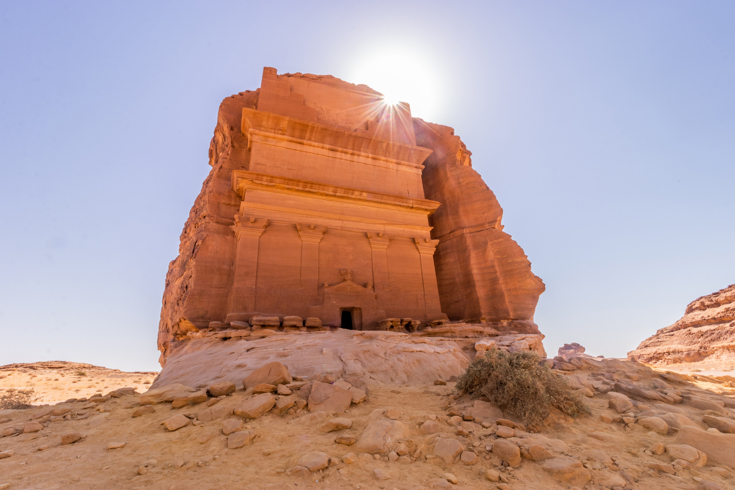 qasr al farid lonely castle tomb at hegra mada in salih site near al ula saudi arabia