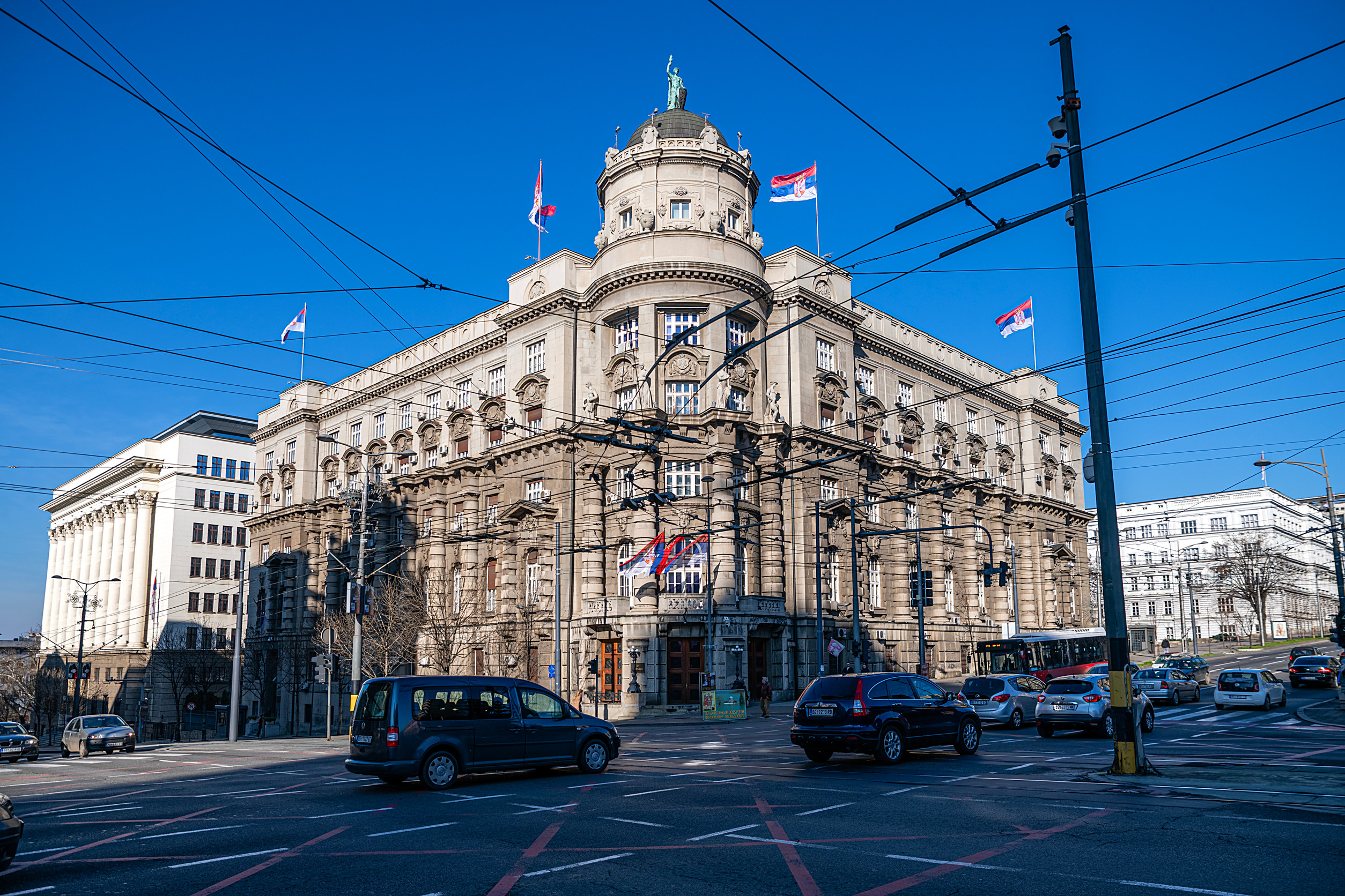 danube river embankment with line of historic townhouses of pest district budapest hungary