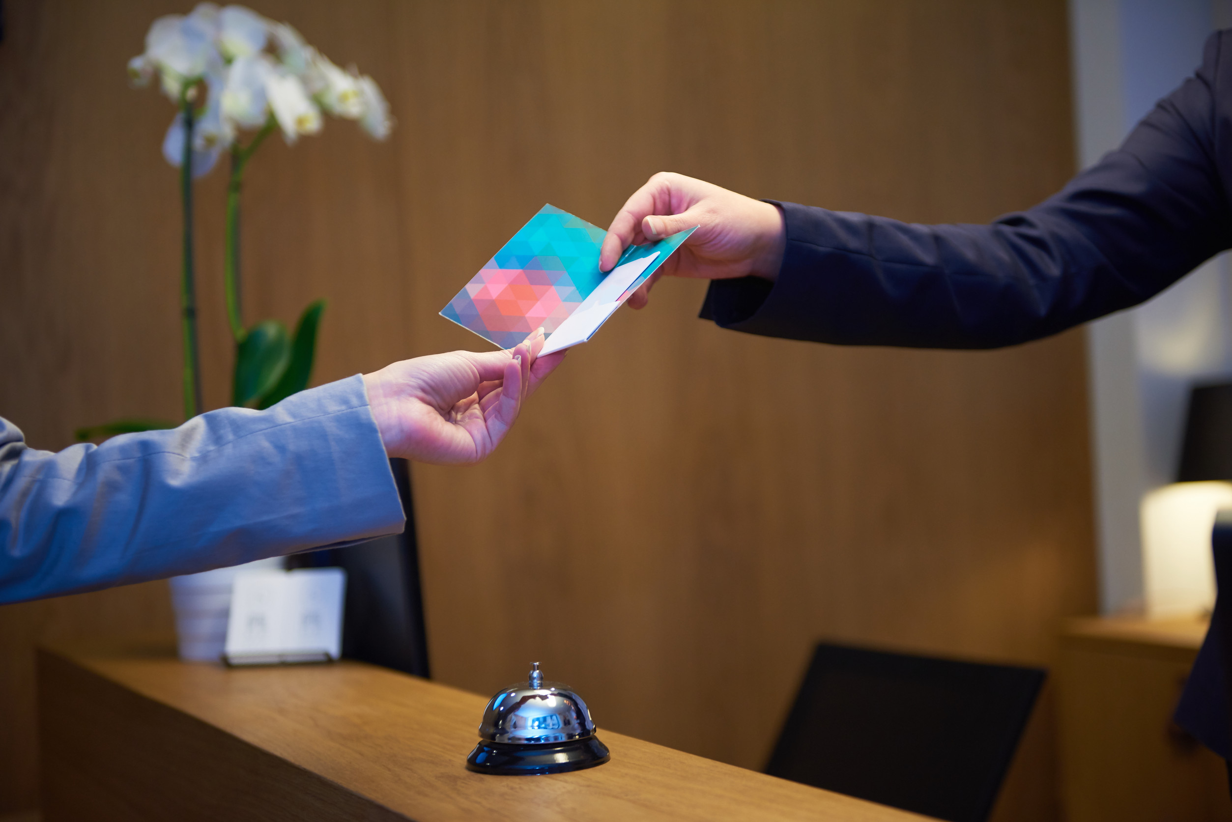 Showing Hotel Booking At The Check In Counter