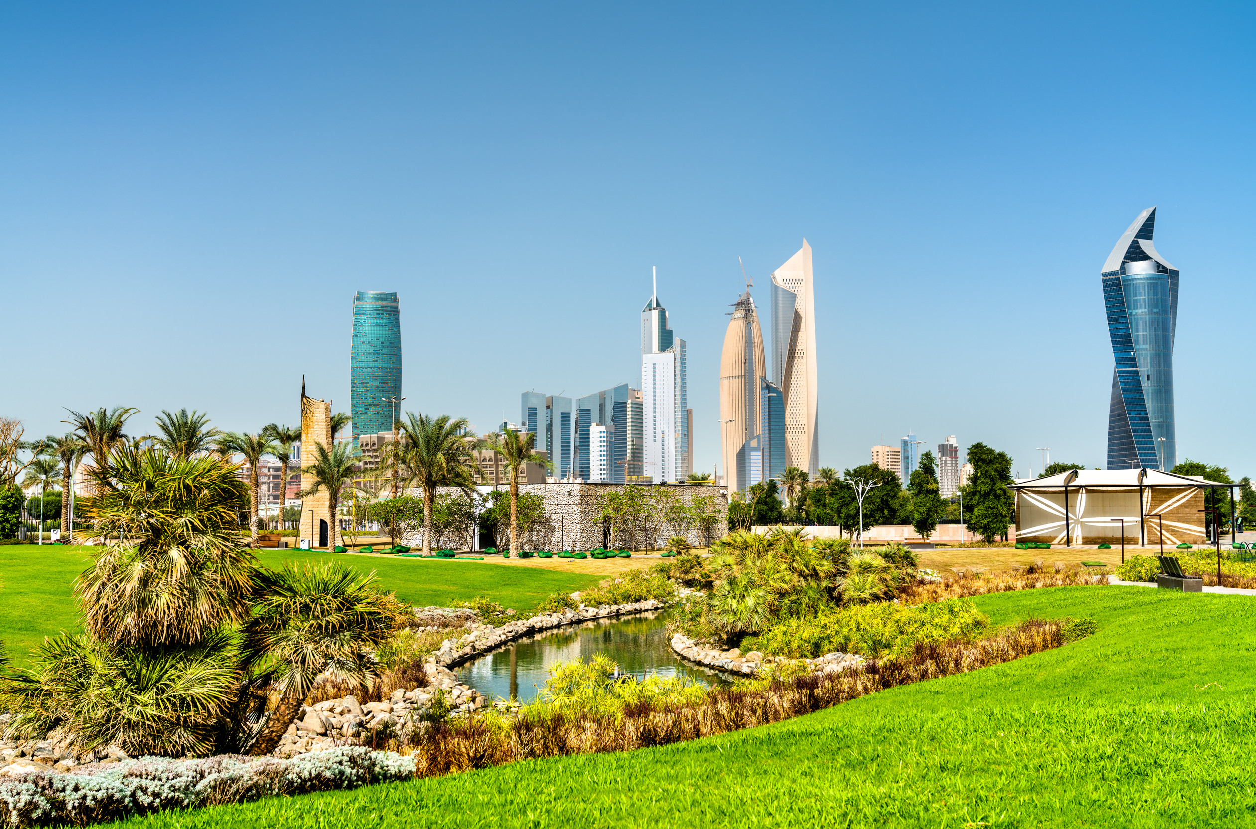 kuwait city in the skyline middle east
