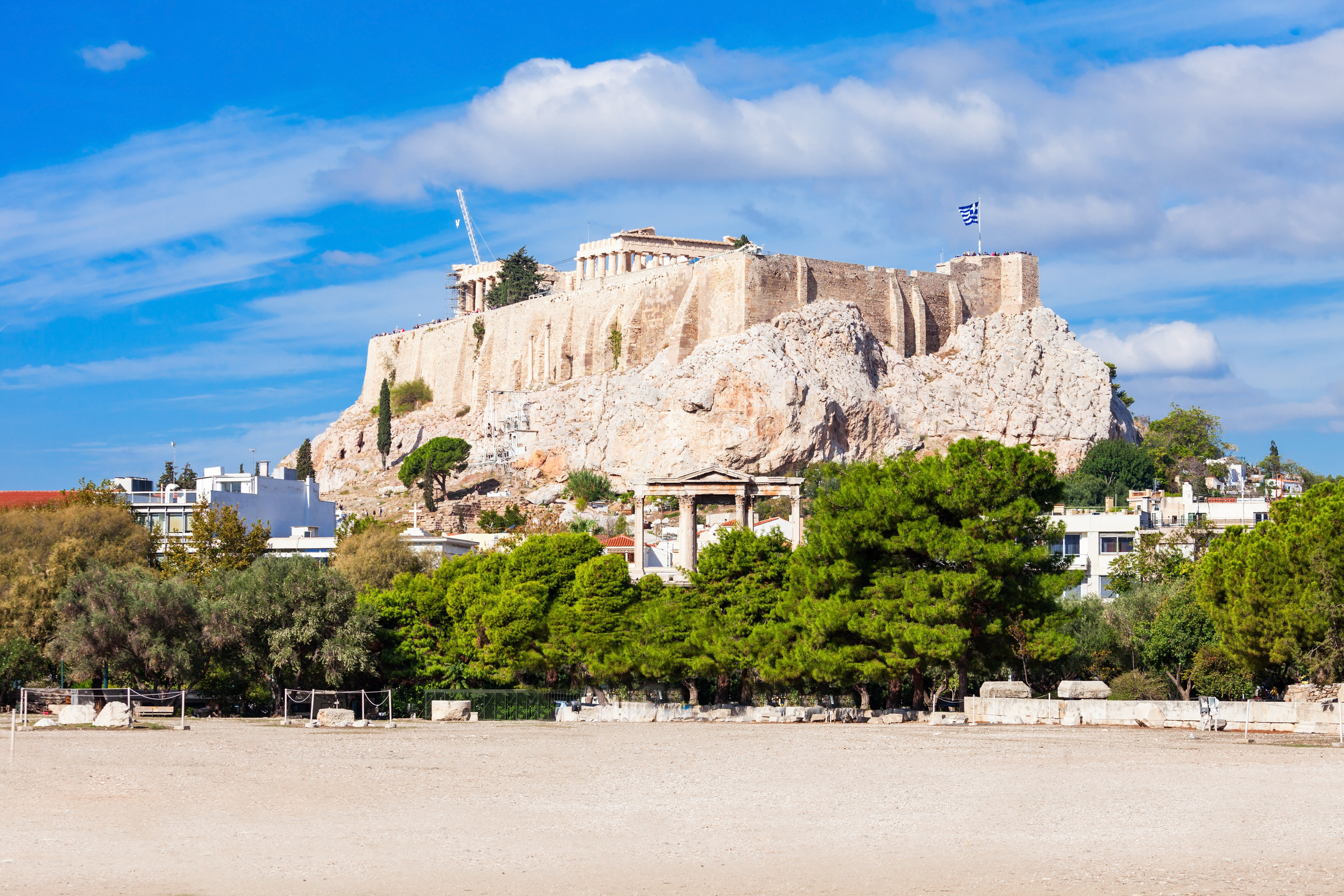 ancient greek theatre in athens top view