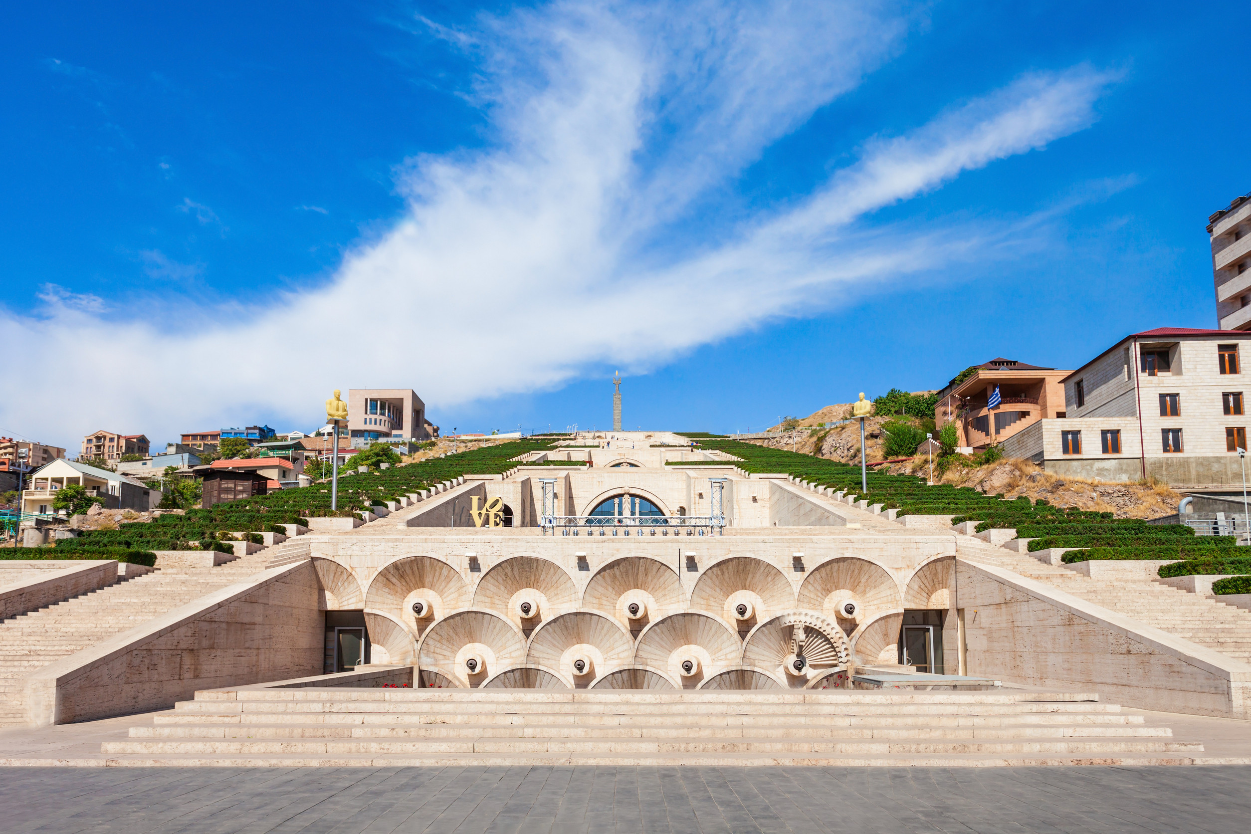 khachkar tombstone landmark of yerevan capital city of armenia