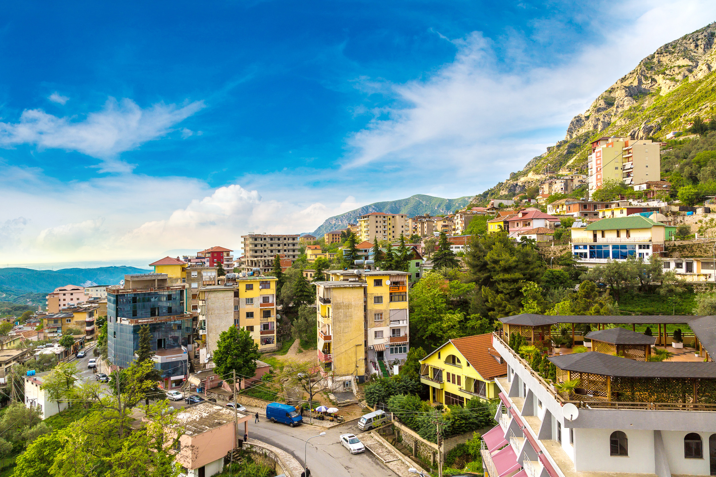 beautiful view of center of tirana albania